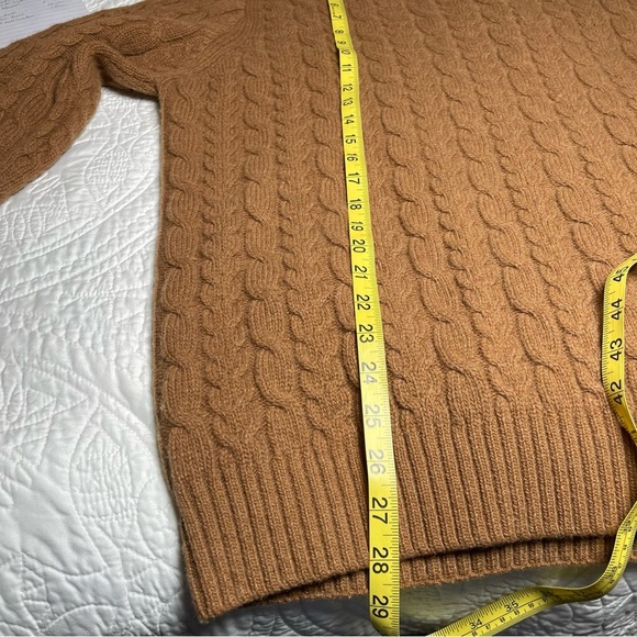 Barque Men’s Camel Brown Cable Knit Wool Blend Sweater Size L - Picture 4 of 12